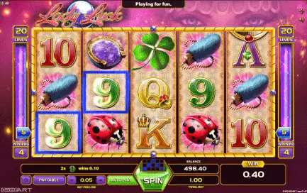 Paylines in Lady Luck slot machine